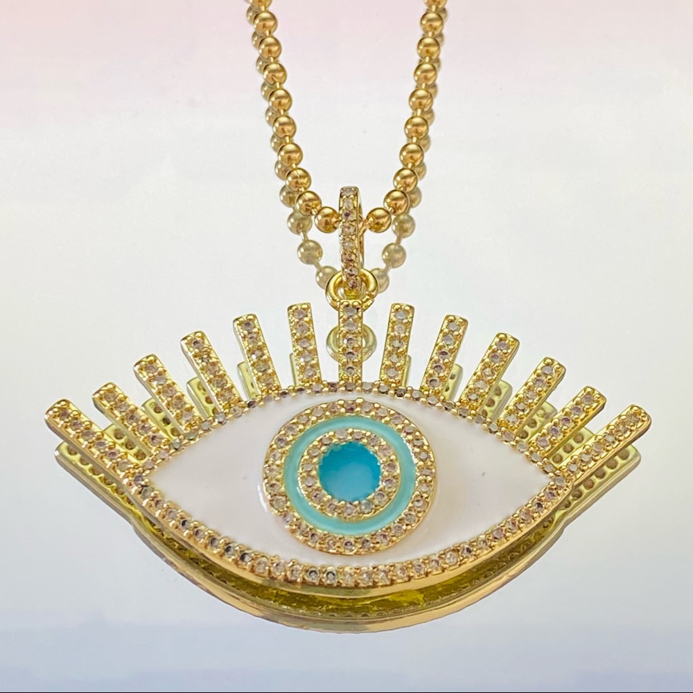 Evil Eye with Lashes Necklace